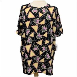 LulaRoe NWT Disney Black Minnie Mouse Print Irma tunic top T-shirt